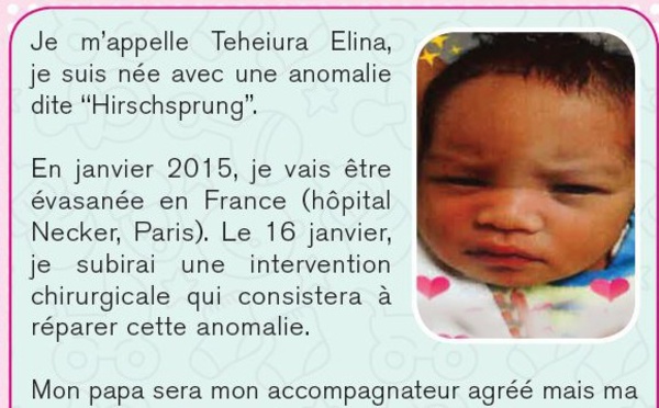 Bébé Elina est bien arrivée à Paris, les parents remercient les donateurs!