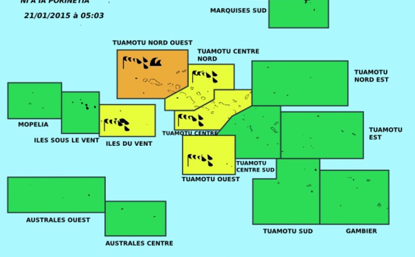 Les dernières prévisions de Météo France : de fortes pluies sur les Tuamotu Nord-Ouest