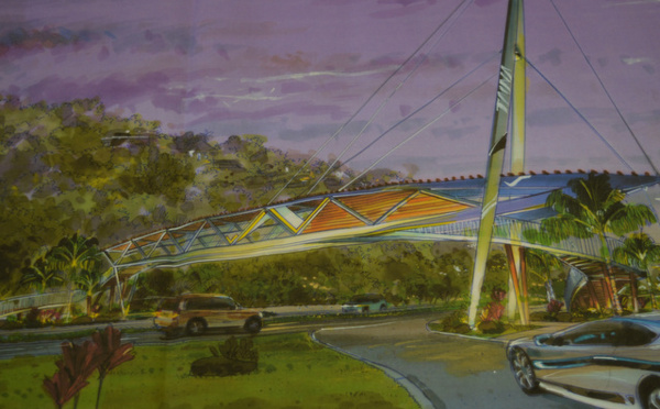 Une passerelle piétonne high-tech pour la marina Taina