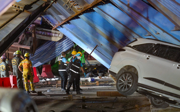 Thaïlande: un mort, huit blessés dans l'effondrement d'une structure routière en construction