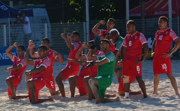 Les Tiki Toa en démonstration face aux Tonga