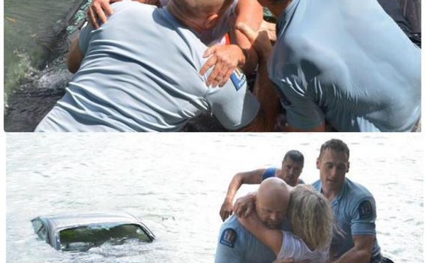 Nouvelle-Zélande: Deux policiers sauvent in extremis une automobiliste de la noyade (Vidéo)