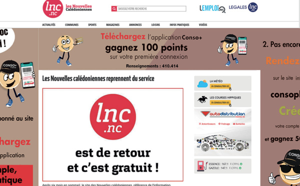 Liquidé en mars, le quotidien Les Nouvelles calédoniennes renaît en ligne