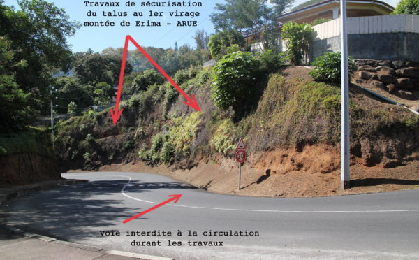 Erima : des travaux de sécurisation à partir de mardi