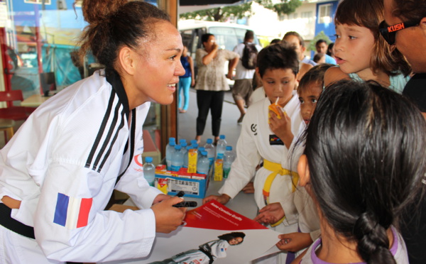 Anne-Caroline Graffe, la championne de taekwondo fête les 2 ans de Vodafone