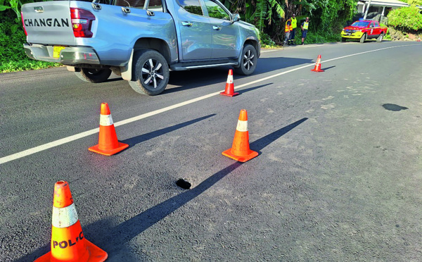 Risque d’effondrement de la route à Toahotu