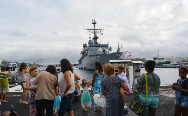 Le Prairial de retour à Papeete après trois mois de mission dans le Pacifique