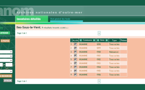 L'état civil ancien sur internet