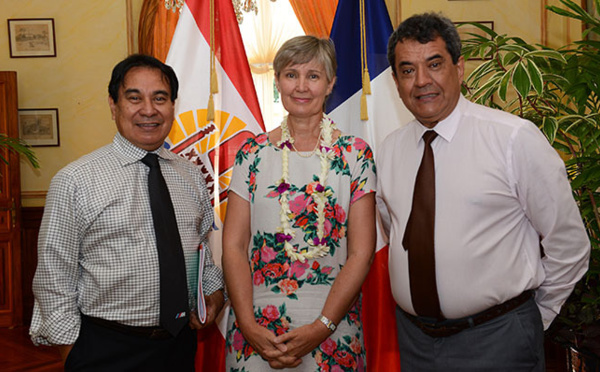 Marie-Hélène Aubert reçue à la Présidence