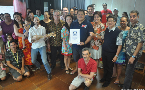 Tahiti Ukulele 2015 : TNTV a reçu le certificat du guiness