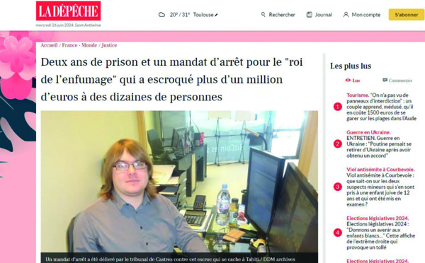 ​Un escroc de Mazamet recherché à Tahiti