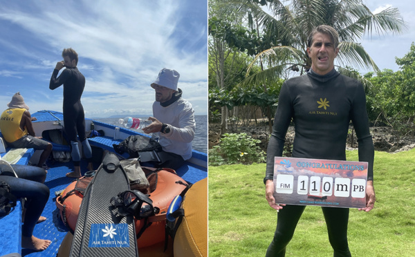 L’apnéiste Denis Grosmaire réalise une plongée à -110 m