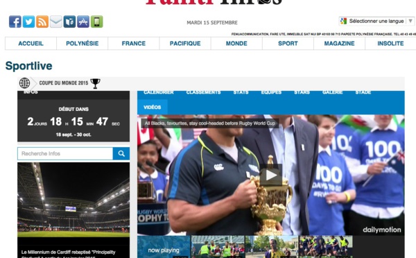 Suivez la coupe du monde du Rugby en « blog live » sur TAHITI INFOS