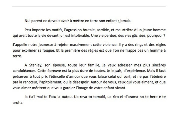 Condoléances à Sandy Ellacott