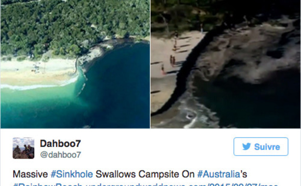 Vidéo: Un trou géant avale un terrain de camping en Australie