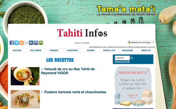 Nouveau: les recettes du fenua en vidéo sur Tahiti Infos