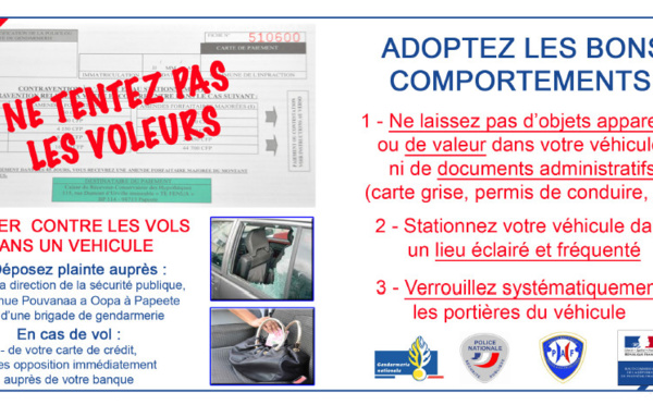 Papeete : Campagne de sensibilisation contre les vols à la roulotte