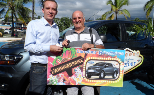Anniversaire Carrefour: Gérard Nicolas de Arue a remporté la Ford Ranger