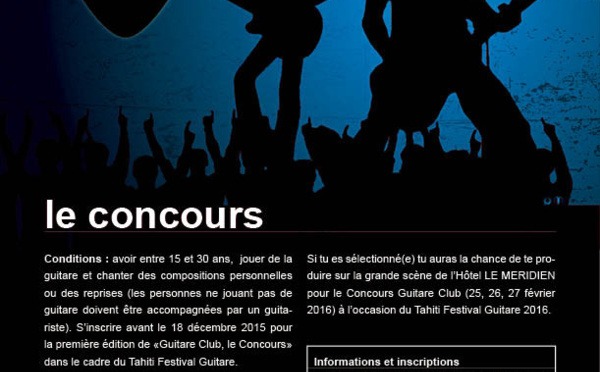 Concours "Guitare Club" : inscrivez-vous