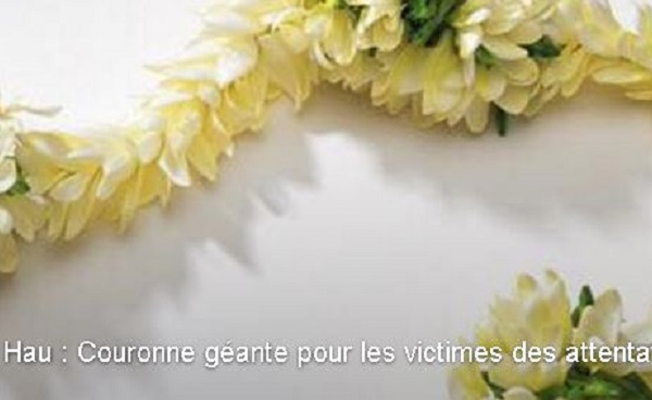 Attentats : une couronne de fleurs pour la paix à Papeete ce dimanche