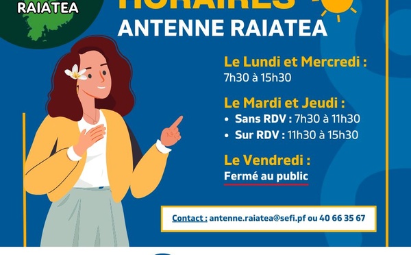 “Pas de fermeture du Sefi” de Raiatea