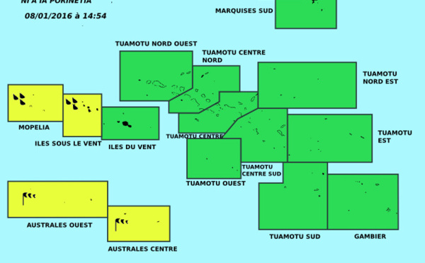 Tahiti : risque d'averses et de grains orageux