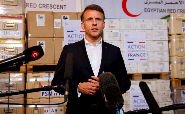 Aux confins de Gaza, Macron appelle à une reprise rapide de l'aide humanitaire