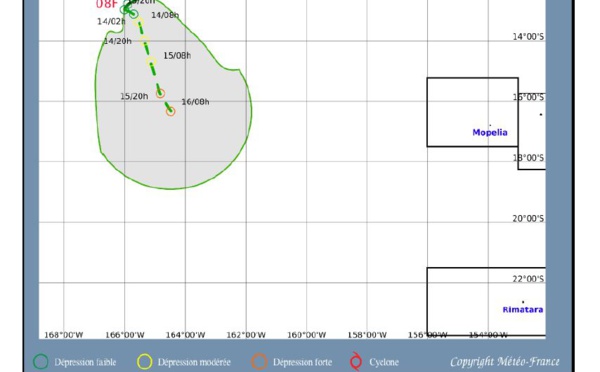 Une dépression tropicale faible à modérée du côté de Mopelia