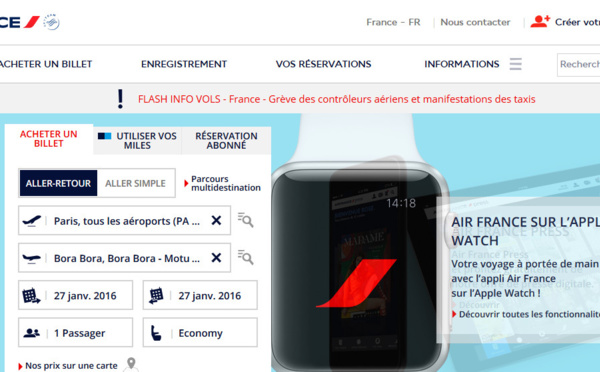 Air France vend des billets Air Tahiti 