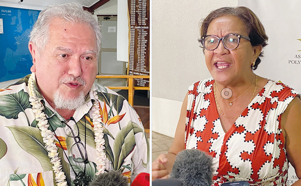 Passe d'armes entre Moetai Brotherson et Lana Tetuanui sur la grève de la Fraap