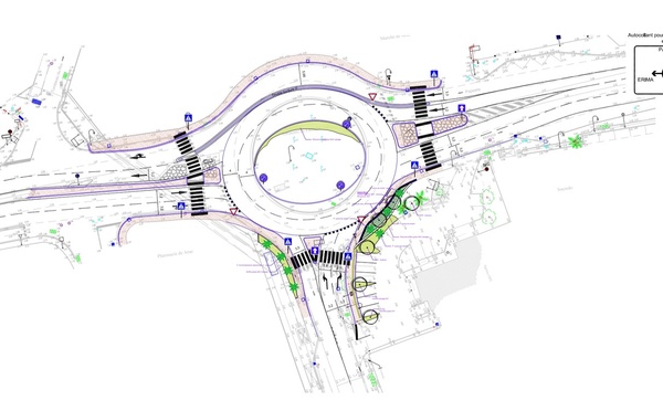 Réaménagement du giratoire de Erima