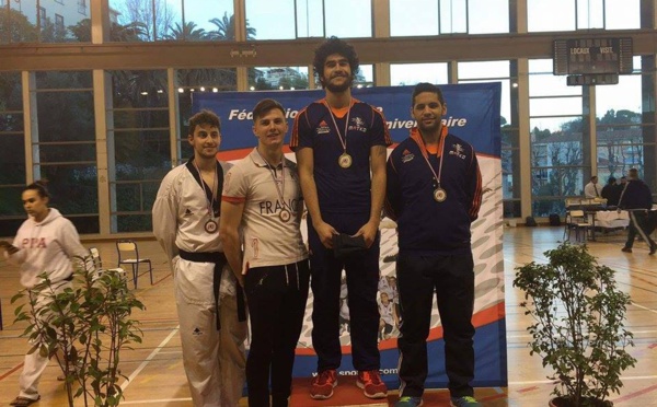 Taekwondo : Waldeck Defaix et Teddy Teng, champions de France Universitaire