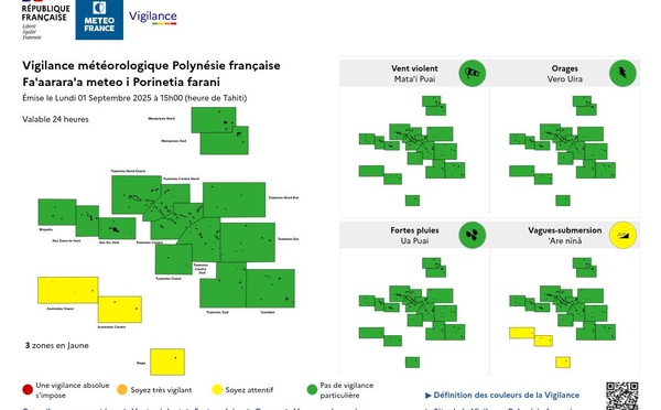Australes centre et Rapa placées en vigilance orange vagues-submersion