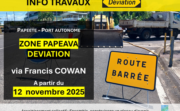 Papeete : huit mois de déviation pour travaux d’assainissement