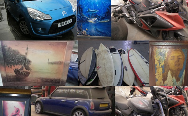 Surfs, motos, voitures ou tableaux vendus aux enchères