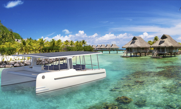 Un catamaran électrique à Raiatea en septembre