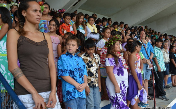 700 élèves de Mahina et Hitiaa o te ra unis ce jeudi matin pour chanter