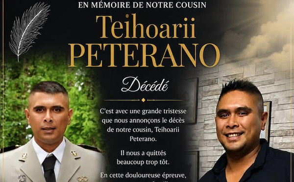 ​Teihoarii Peterano, militaire polynésien, retrouvé mort 
