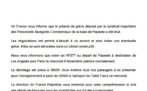 Air France: levée du préavis de grève, pas de perturbation sur les vols