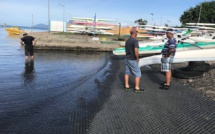Un procédé innovant pour le slipway du fare va'a de Vaitupa