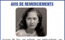 Avis de remerciements Famille WONG