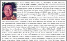 Avis de remerciements Famille LHIES