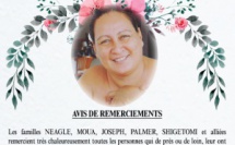 Avis de remerciements Famille NEAGLE-MOUA