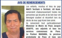 Avis de remerciements de la famille MAITI