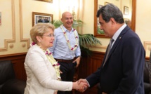 Edouard Fritch rencontre Marie-Anne Poussin-Delmas, directrice générale de l'IEOM