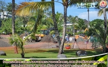 Aménagement d'un terrain de beach-soccer dans les jardins de Paofai