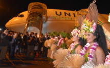 Le premier avion de United Airlines s'est posé à Tahiti (photos)