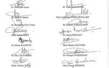 Le texte de la motion de défiance déposée à l'encontre du gouvernement de la Polynésie