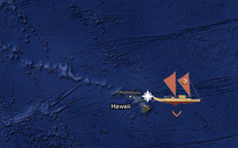 Faafaite : la flotte des 7 pirogues arrivent à Hawaii