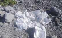 Des centaines de sacs plastiques sur le récif de Kauehi